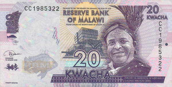 (00079) Malawi P63f - 20 Kwacha (2020)